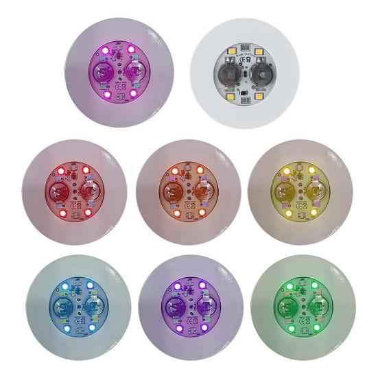 Colorful LED Coaster with 3 Light Modes Self-Adhesive Portable Drink Coaster for Beer Coffee Bar Ambience Lights Fun Home Bar Accessory