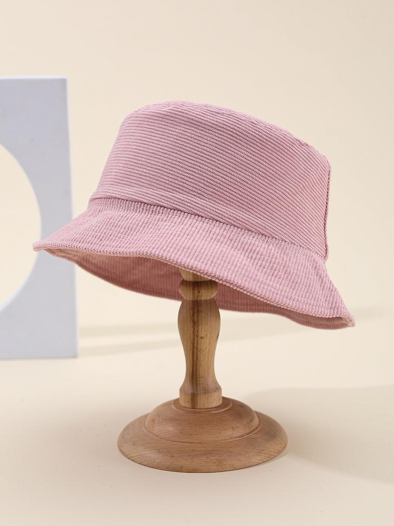 Women's Retro Autumn Winter Hats Corduroy Bucket Hat Outdoor Casual Style With Sunshade For Cold Weather New Foldable New