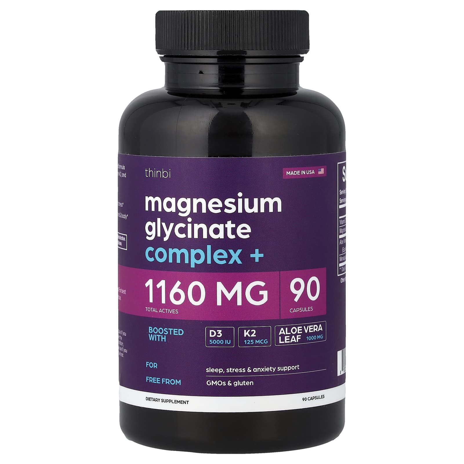 

Thinbi, Magnesium Glycinate Complex +, 90 Capsules