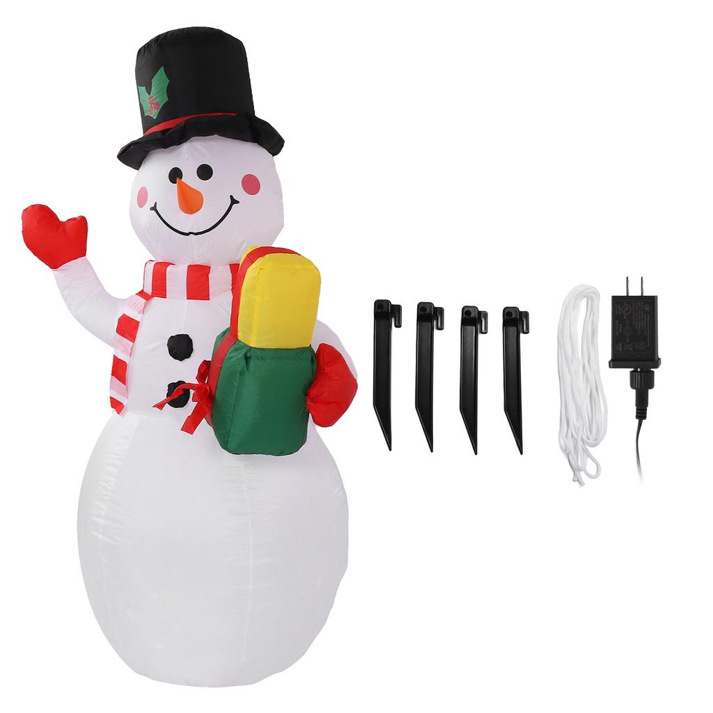 1.5m Inflatable Christmas Snowman Colorful Light Windproof Rope Automatic Blow Up Snowman for