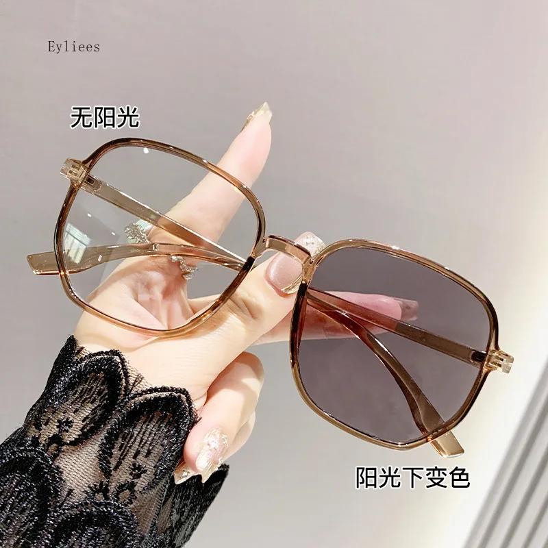 Intelligente Kleurveranderende Fotochemische Zonnebril voor Dames Vrouwen Trendy Bril voor Bijziendheid Mode Afgewerkte Myopie Bril