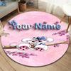 Diddl Custom Name Round Area Rug,Carpet Rug for Living Room Bedroom Sofa Playroom Decor,Non-slip Floor Mat