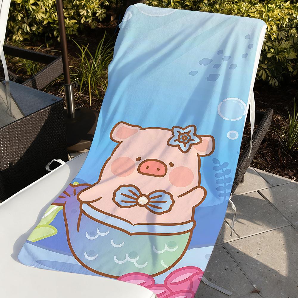 Cartoon Cute Lulu Piggy Mermaid Towel Towels For Beaches Yoga Studios Gyms Hot Springs Swimming Pools And Picnics