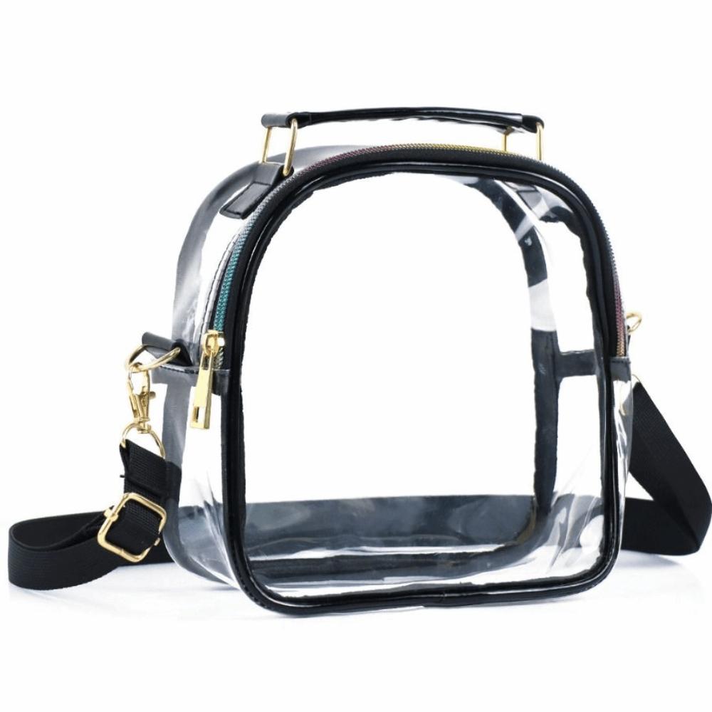 

Waterproof Lipstick Handbag Transparent Coin Purse Sling Bag Chest Bags Unisex Black-no pocket