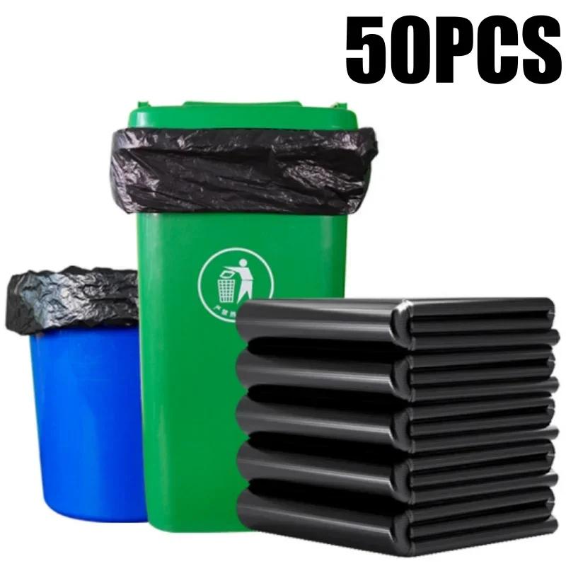 

Extra Large Thick Black Commercial Trash Bags Heavy Duty Flat Open Garbage Bags for Outdoor Restaurant Hotel Sanitation Use 50x60cm