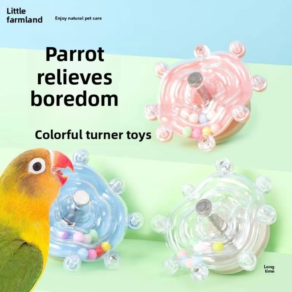 Rattle Parrot Wheel Toy Rotate Sounding Ball Toys Funny Birds Cage Feeder  Parrot