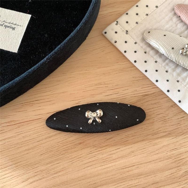 Ballet Style Silver Rhinestone Bow Hair Clips Retro Elegant BB Clip Sweet Girls Bangs Broken Hair Side Hairpin Hair Accessories