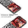 For Motorola Razr 60 Ultra 5G Case Black Edge Leather+PC Leopard Pattern Phone Cover