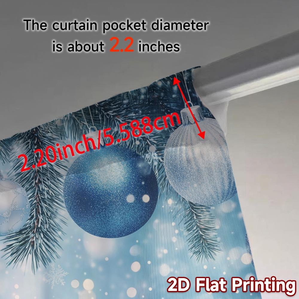 2pcs  Curtains Blue Christmas Ornaments Snow (2) Popular Creative Curtains Fabric Curtains Thermal Insulation   and Room Darkening