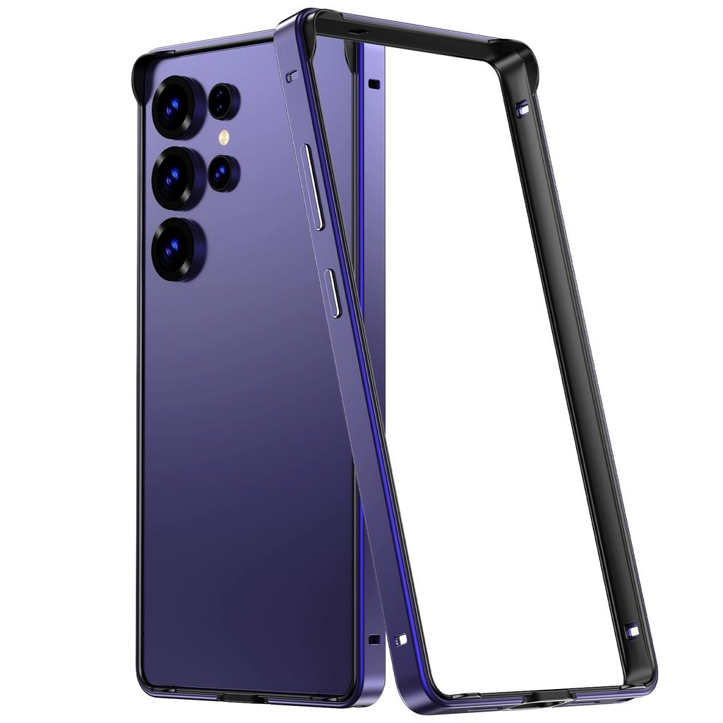 Titanium Metal TPU Frame Hybrid Armor Phone Case for Samsung Galaxy S26 Ultra S25 S24 Ultra Plus Lightweight Hard Bumper Anti Drop Protect Cover