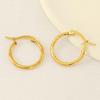 Gold-Plated Titanium Steel Retro Spiral Texture Ear Cuffs and Plain Band Earrings for Women