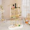 Versatile Bathroom Friendly Jewelry Organizers Regulable Shelves Metal Wood Display Rack For Earrings Necklaces