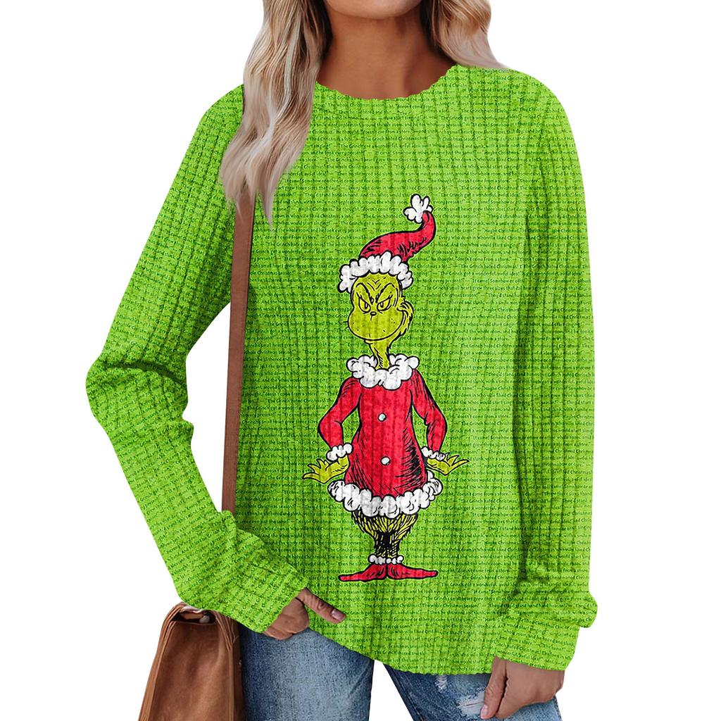 Women's Printed Lightweight Brushed-Cotton Round Neck Top