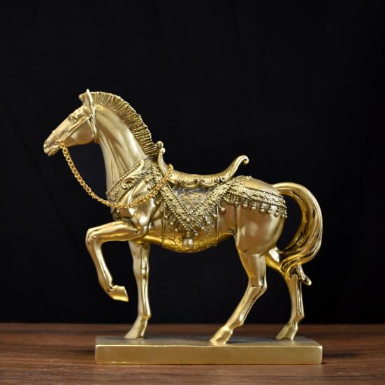Resin Running Horse Statue Miniature Simulation Pony Figurine Animal Sculpture Home Office Desktop Decoration Ornament