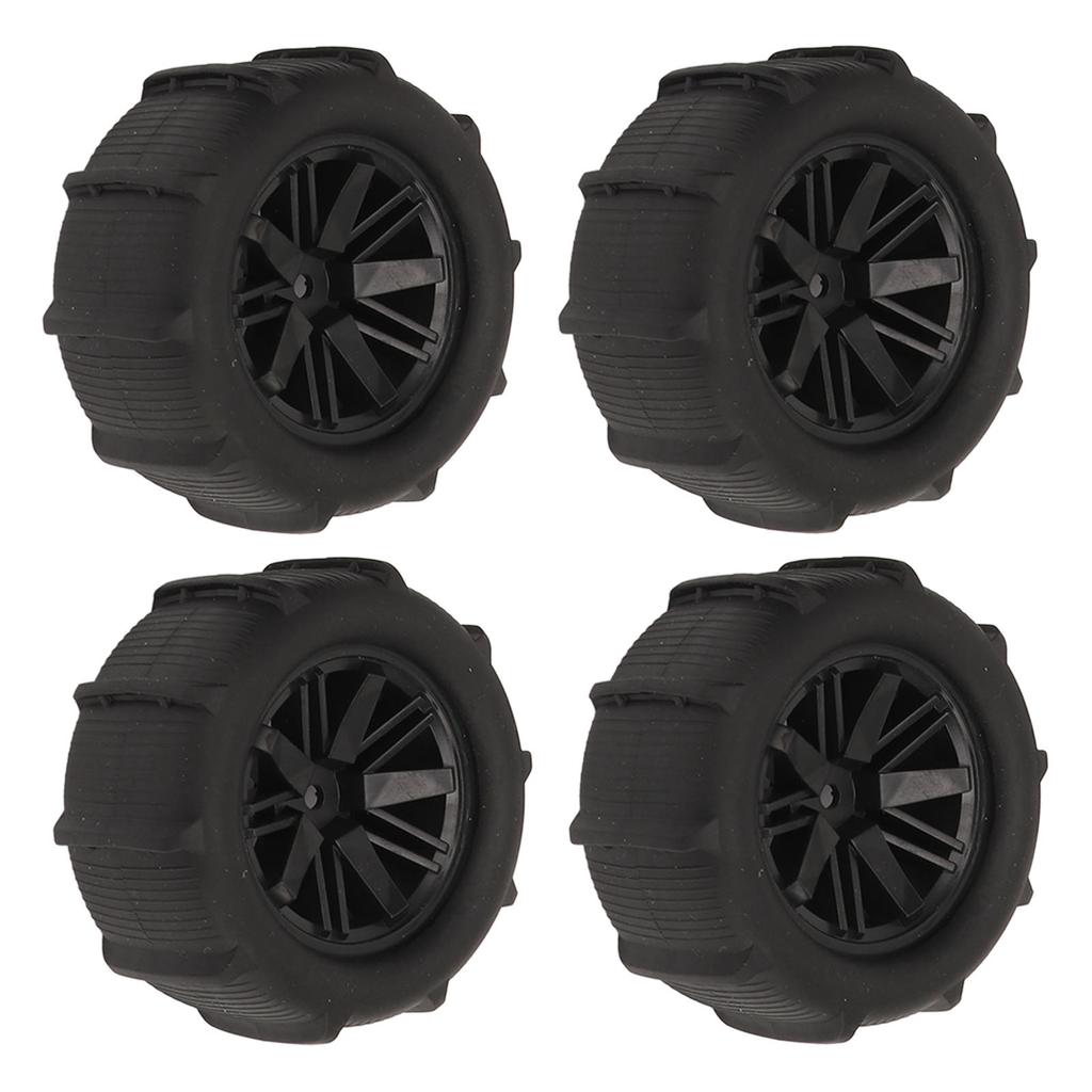 4PCS RC Tire Wheel Plastic Hub Rubber Black Strong Grip Pattern Shock Absorb RC Car Part for WLTOYS