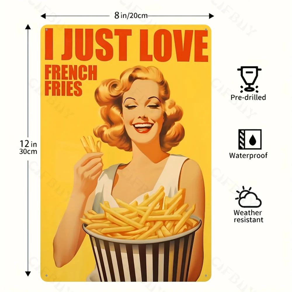 

Aluminum Metal Sign of 1pc Vintage Fries Poster. A Waterproof Wall Art, Ideal for Home Decor and As A Holiday Wall Hanging Piece 20x30cm белый