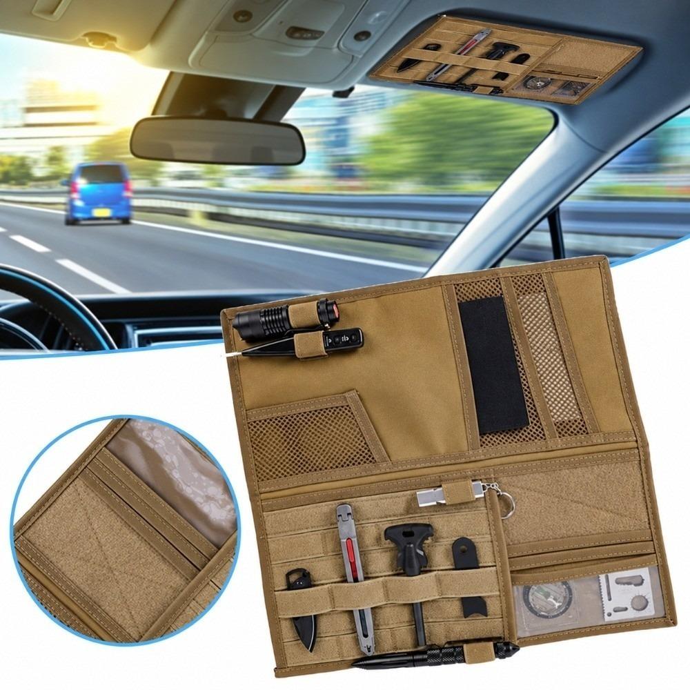 Multifunctional Sun Visor Storage Bag MOLLE Compatible Tool Holder Pouch Pickup Trucks SUVs Tool