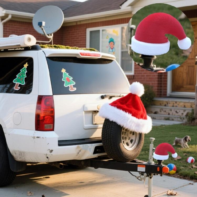 Christmas Car Hat Ornament With Secure Clip Technology Plastic Decors For DIY Enthusiasts Seasonal Styling