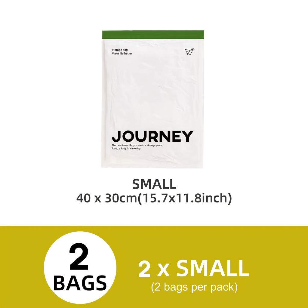 2pcs Vacuum Storage Bags, Hand-Rolled Travel Vacuum Storage Bags For Towels, Socks, Clothes, More , No Pump Needed