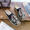 Slippers for Men Half Embroidery Canvas Designer Luxury Summer Sale Shoes Adult Elegant Casual Y2k Original Fun 2025 Sandals Man