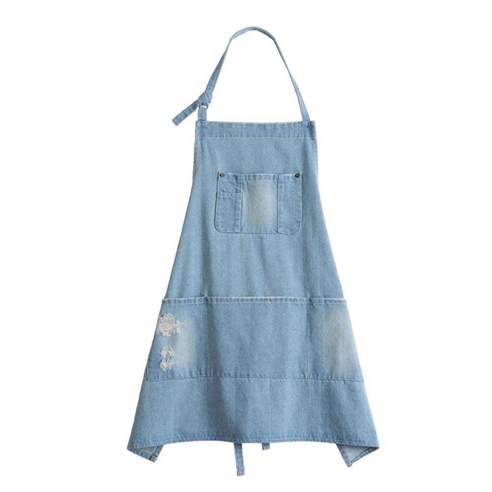 

Черный Синий Джинсовый Простые Фартуки Униформа Унисекс Джинсовые Фартуки Мужские Леди Шеф-повар Кухня Кулинария Фартук Красота Маникюр Кафе Униформа светло-синий