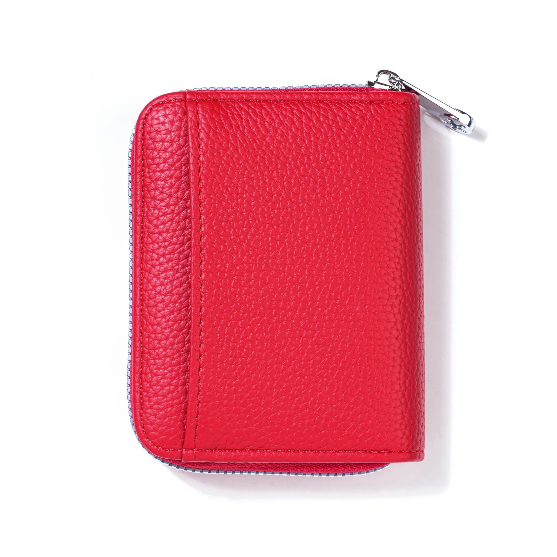 

Fashion PU Leather Women Men Coin Purse Zipper Mini Wallets Portable Multi-coin Slots Money Bag Card Holder Short Purse червоний