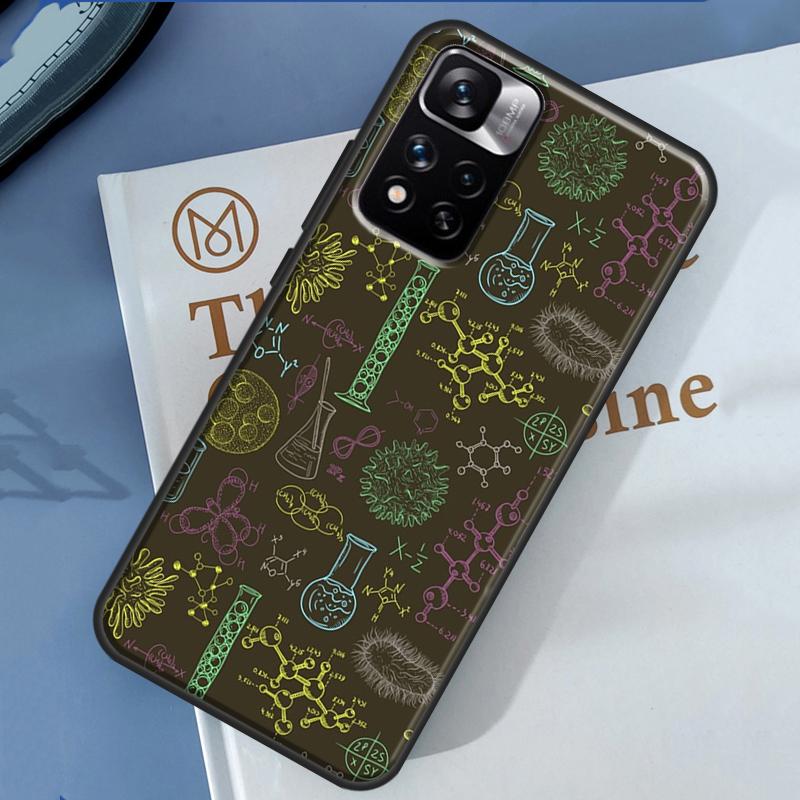 Vintage Seamless Chemistry Laboratory Case For Xiaomi Redmi 14C 13C 10C 12C Redmi Note 13 14 Pro 12 11 9 10 9S 10S 11S 12S Cover