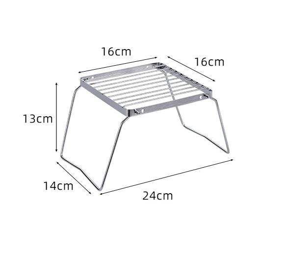 Outdoor Stainless Steel Stove Holder Camping Portable Folding Mini Barbecue Rack Set Pot Holder Baking Tray Holder