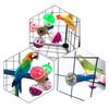 Wood Bird Perch Stand With Rotating Bells Balls Cage Exercise Toy For Conures Parrotlets Cage Entertainment Activity Toy