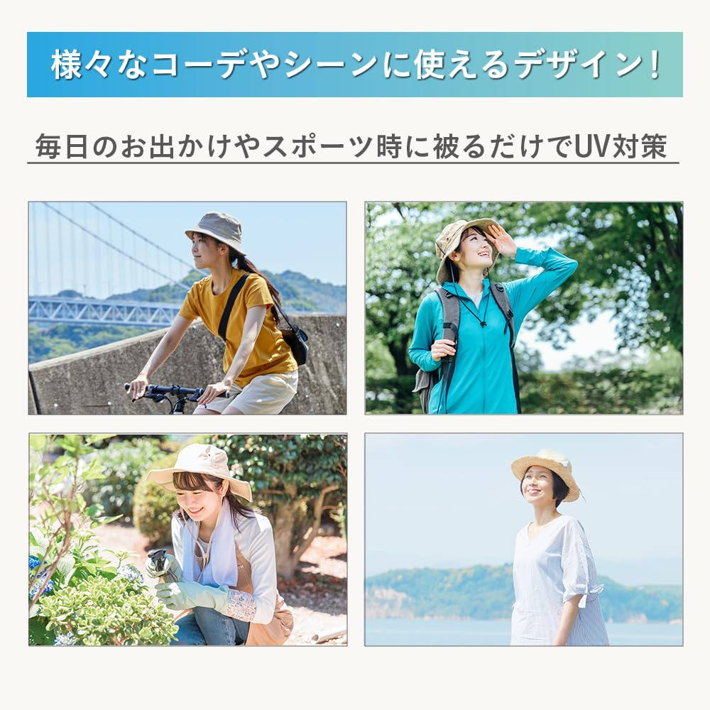 [Beisia] Women's Hat, Cap, Heat Insulation, Sun Protection, Hearest, Typewriter Ventilation, Black, M