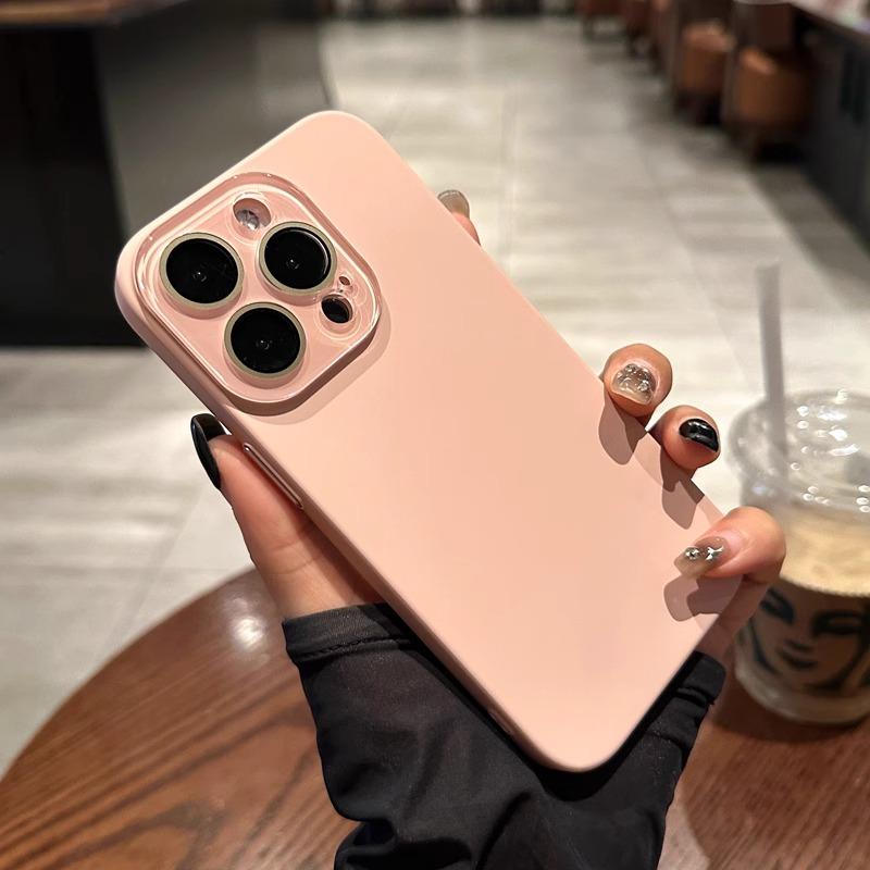 Natural titanium phone case for For Iphone 16 15 14 13 12 11 pro max plus hard pc back cover case bumper Camera protection with lens