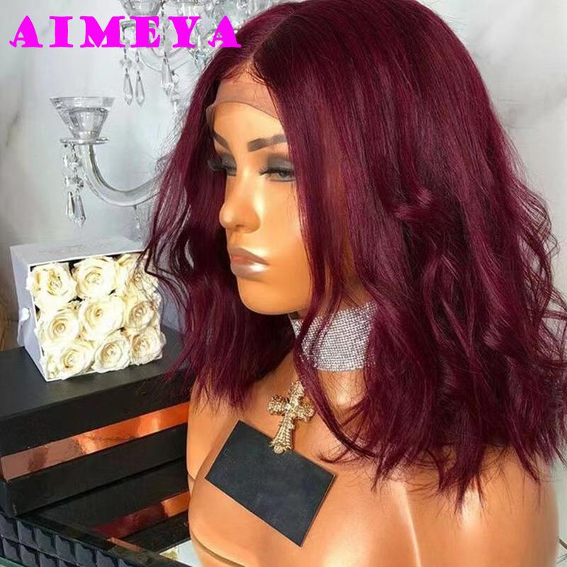 AIMEYA Short Grayish Blonde Bob Wig Heat Resistant Fiber Body Wave Synthetic Lace Front Wig Side Part Short Wigs Cosplay Wig