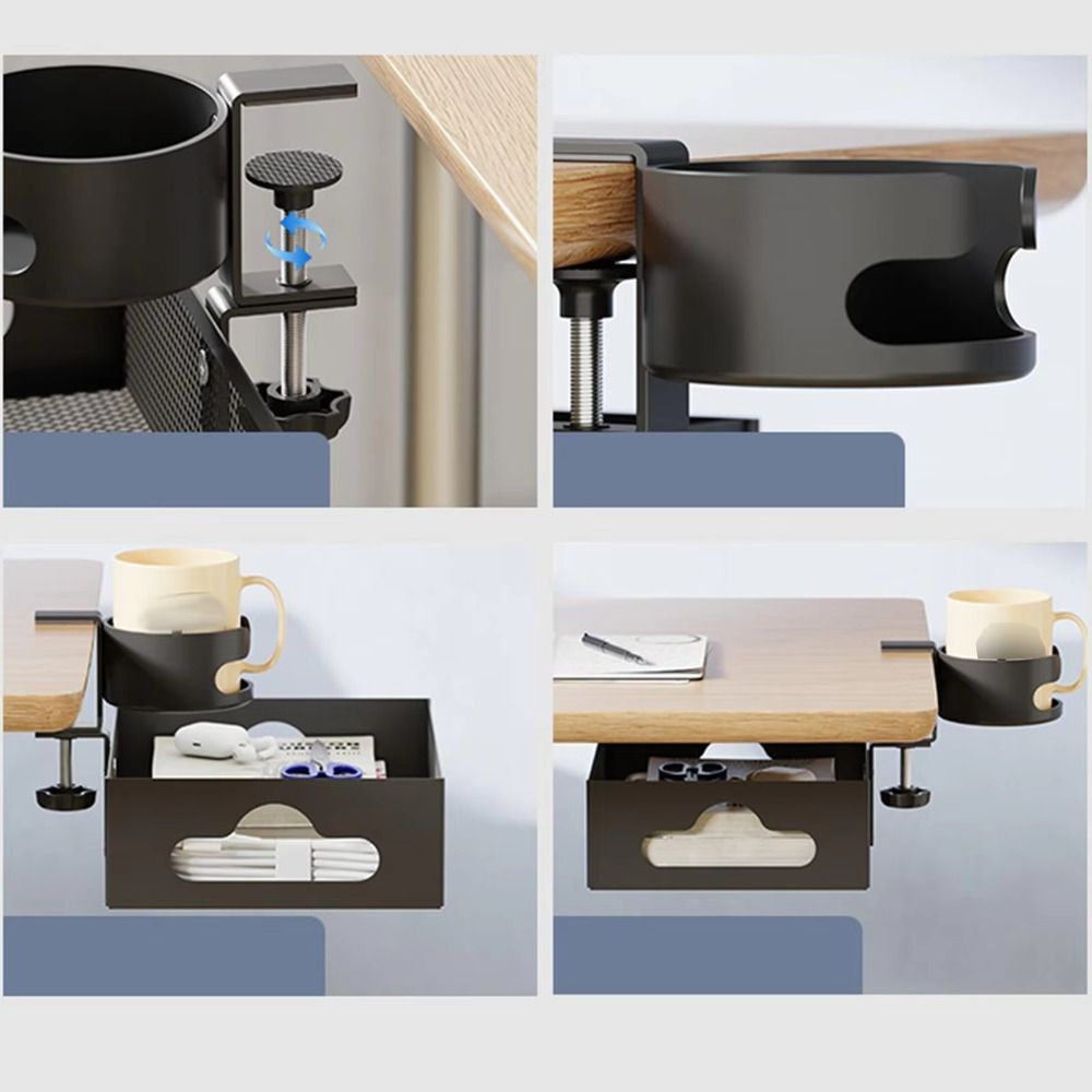 360 Degree Rotating Under Desk Storage Rack Carbon Steel Under Desk Organizer  Home