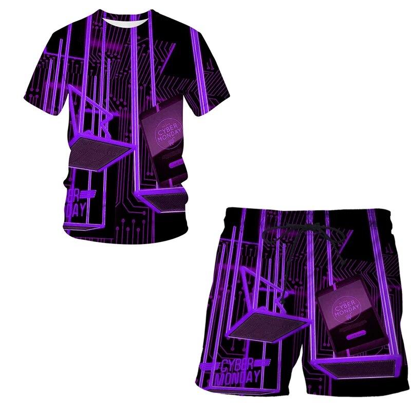 

Новый летний повседневный спортивный костюм с 3D принтом для мобильных устройств, мужской костюм, футболка с короткими рукавами + спортивные шорты, комплект из 2 предметов S