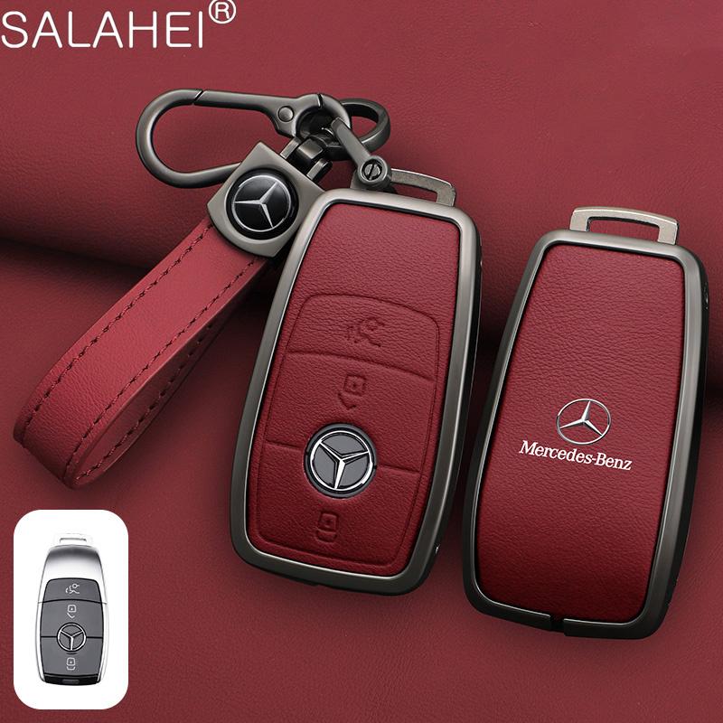 CRX1 Leather Car Key Case Cover Keychain For Mercedes Benz W205 W213 X253 W222 W206 W223 X254 EQE EQS A C E S GLC EQ Series 2015-2026