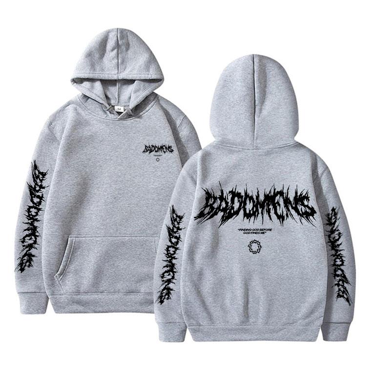 Bad Omens Band Gott finden bevor Gott mich findet Grafik Hoodie Herren Damen Fleece Baumwolle Sweatshirts Herren Rock Punk Stil Hoodies