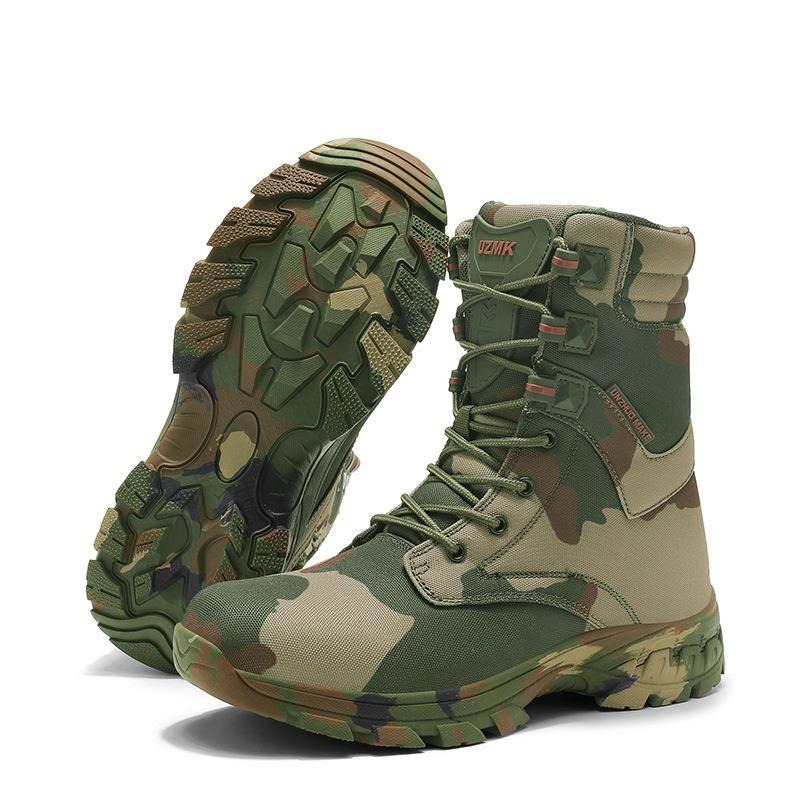 Men Camouflage Boots High-top Hiking Boots Outdoor Work Safety Shoes for Men Tactical Booties Jungle Training Boot Botas