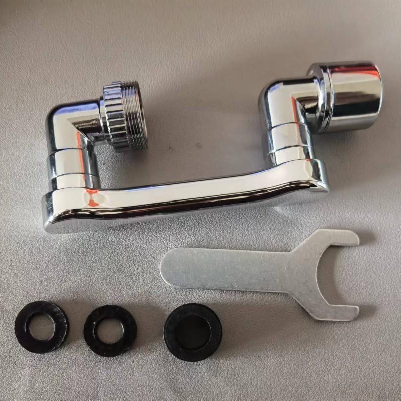 Copper Mechanical Arm Faucet Extender 1080 Rotating Face Basin Foamer Multi-function Splash-proof Water Nozzle