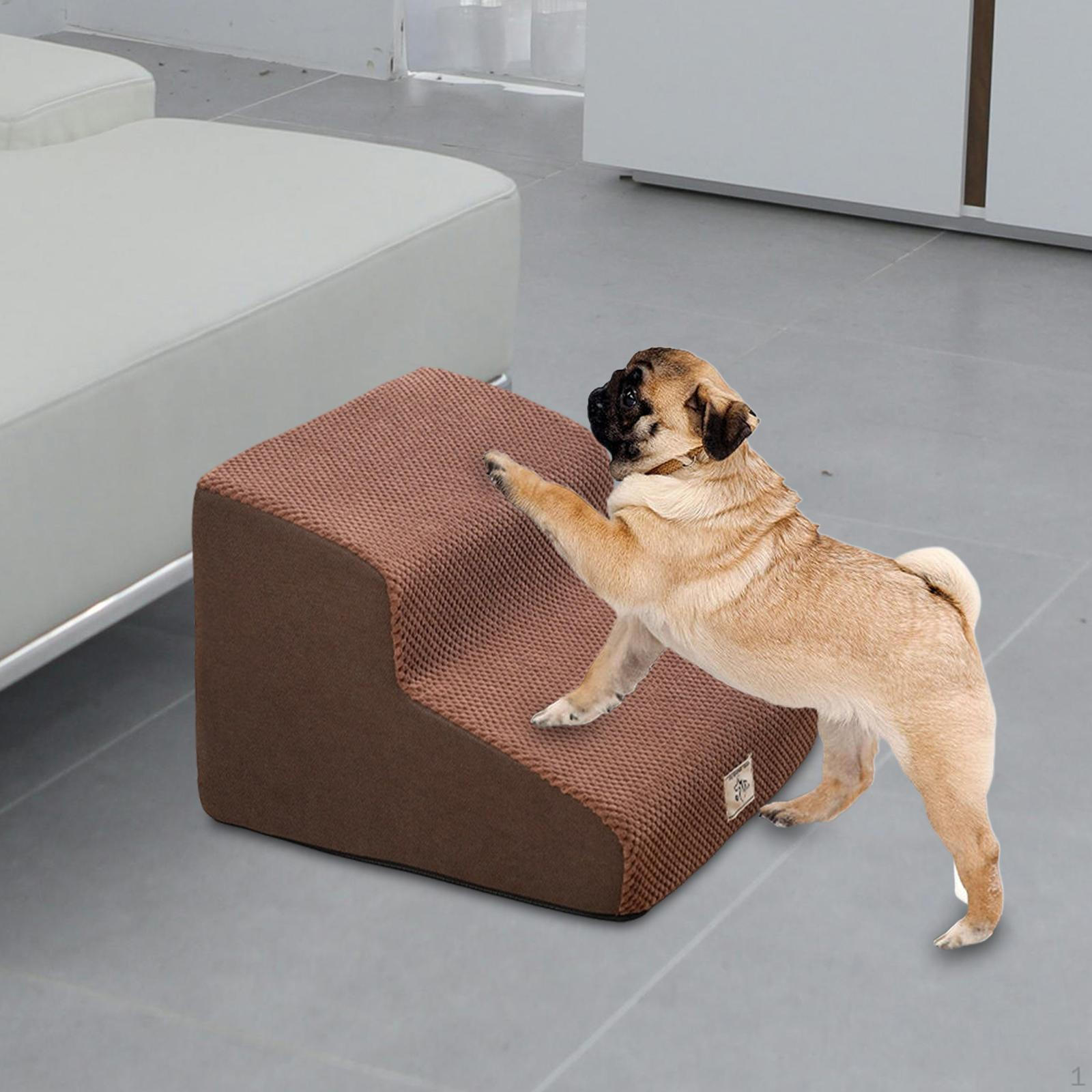 

2 Step Dog Stairs Pet Ramp Comfortable,Multipurpose,Gentle Slope,Pet Ladder for Puppy Small Pets coffee