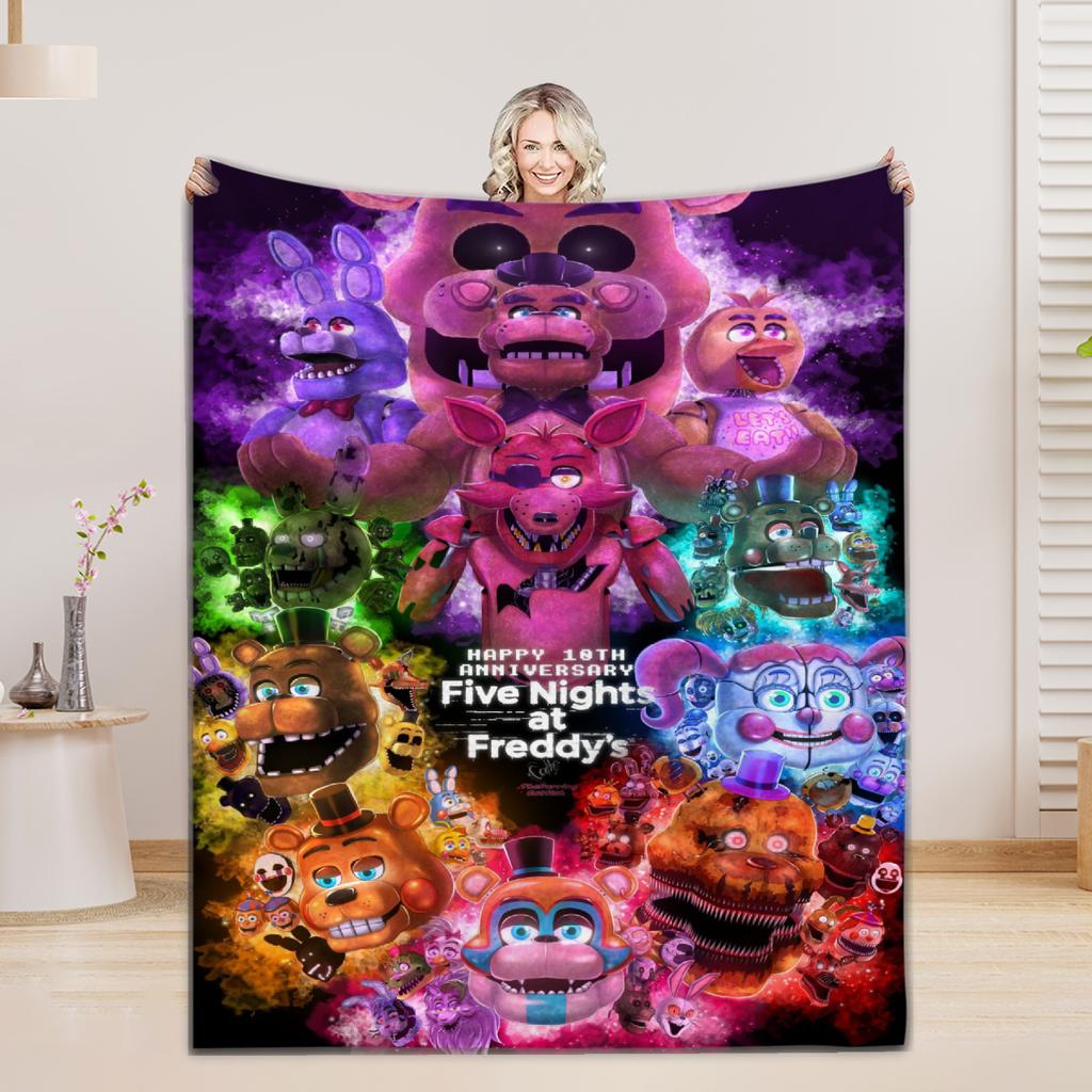 fnaf Blankets 5 N-Night. F-Freddy Print Flannel Blanket Quality Soft Warm Throw Blanket Winter Kids Couch Bed Fluffy Bedspread
