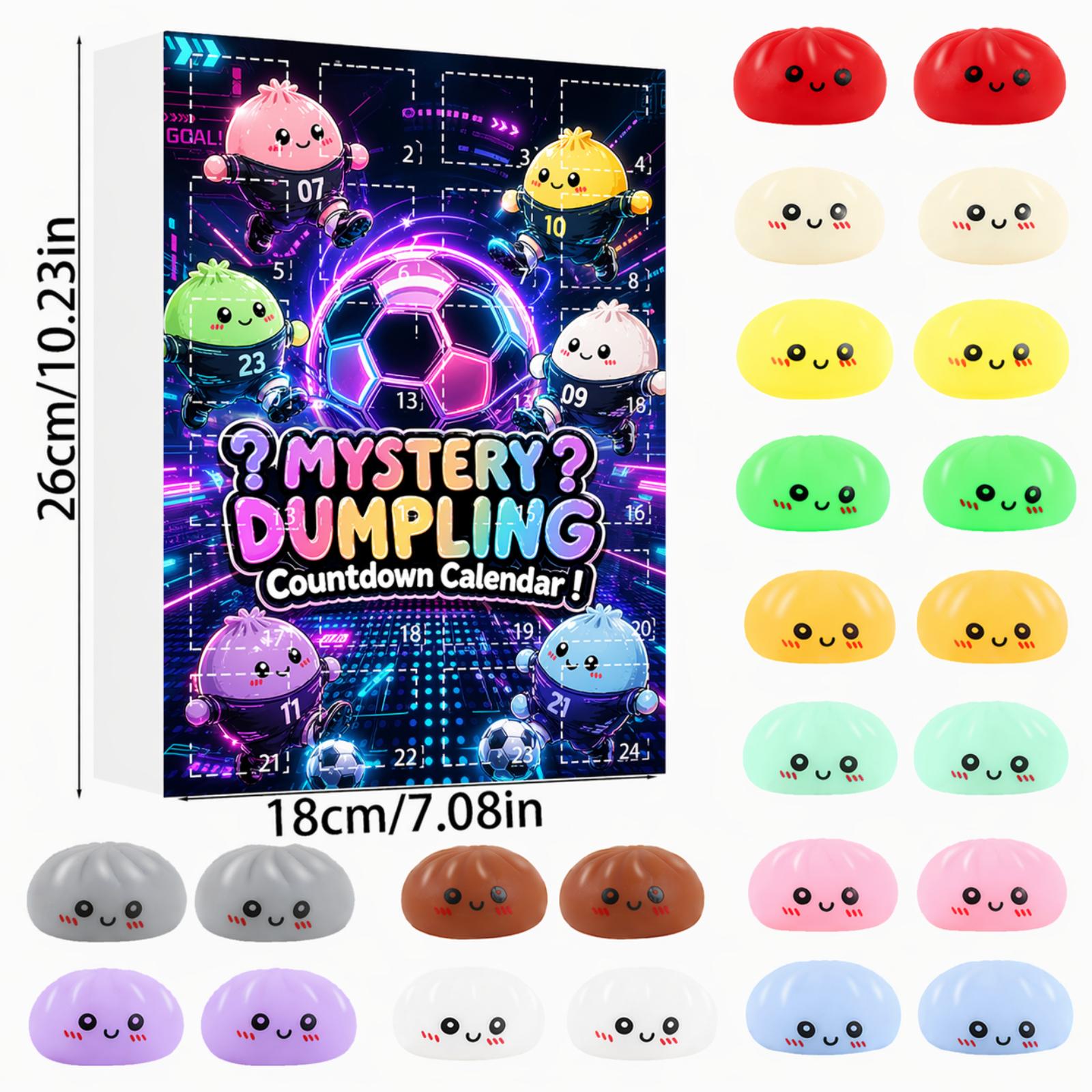 Mystery Dumpling Countdown Calendar 24pcs Blind Box Squishy Toy Set Soft Squeeze Stress Relief Collectible Fun Desktop Decoration
