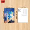 32pcs, Eid Postcard, Watercolour Style, Indoor Bedroom Decoration, Wall Sticker, Message Card, Mailing, Congratulatory Souvenir