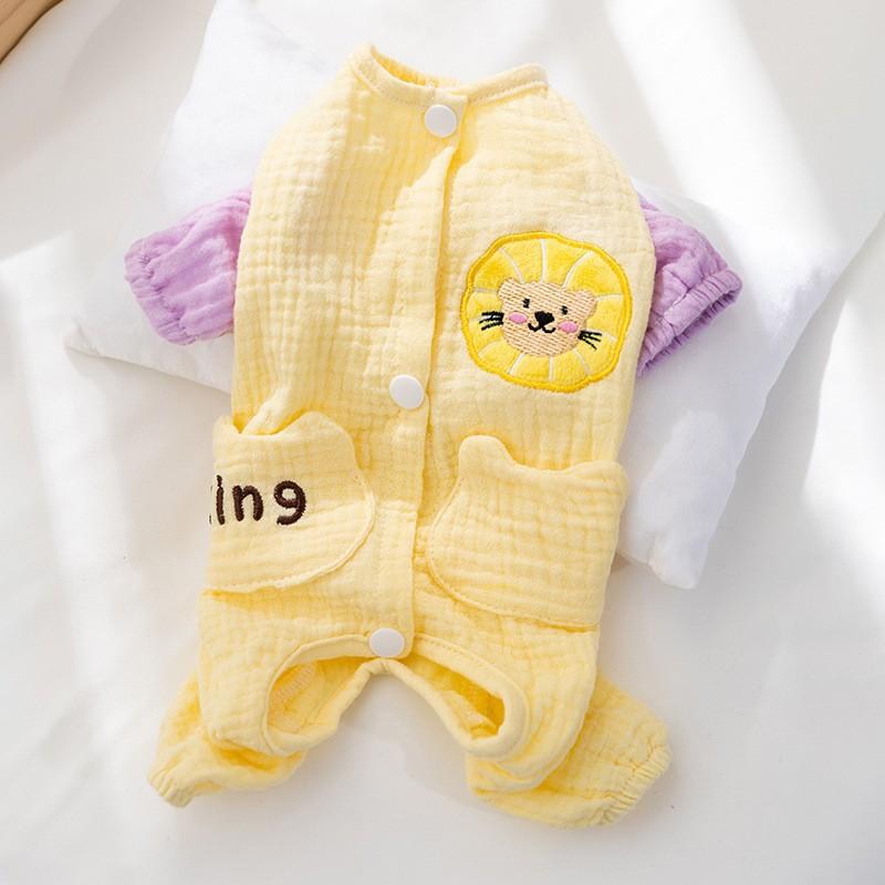 Spring and summer dog loungewear candy contrasting color breathable four-legged clothing teddy small and medium-sized dog anti-cold pet clothes