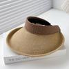 Big Brim Empty Top Straw Hat Women Summer Anti-Uv Protection Sunscreen Sun Hat Foldable Roll Up Shades Outdoor Cycling Beach Cap
