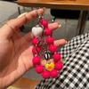 Cute Phone Lanyard Short Style Wrist Strap Love Heart Handmade Beads Bracelet Pendant Lanyard Wide Wrist Strap AntiLoss Lanyard