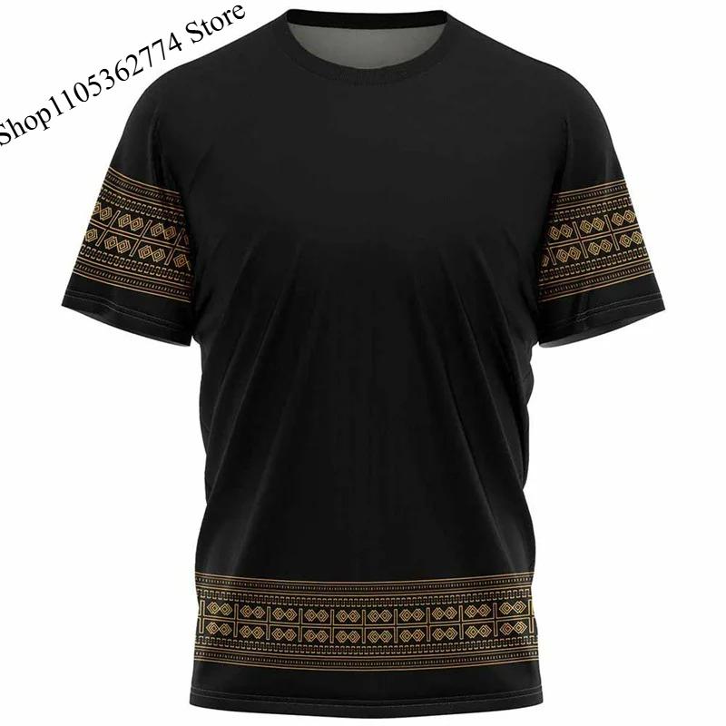 

African Ethnic Tribal Dashiki T-Shirts Men 3D Printing Totem Short Sleeves Summer Street Oversized Tops Round Neck Tees 6XL