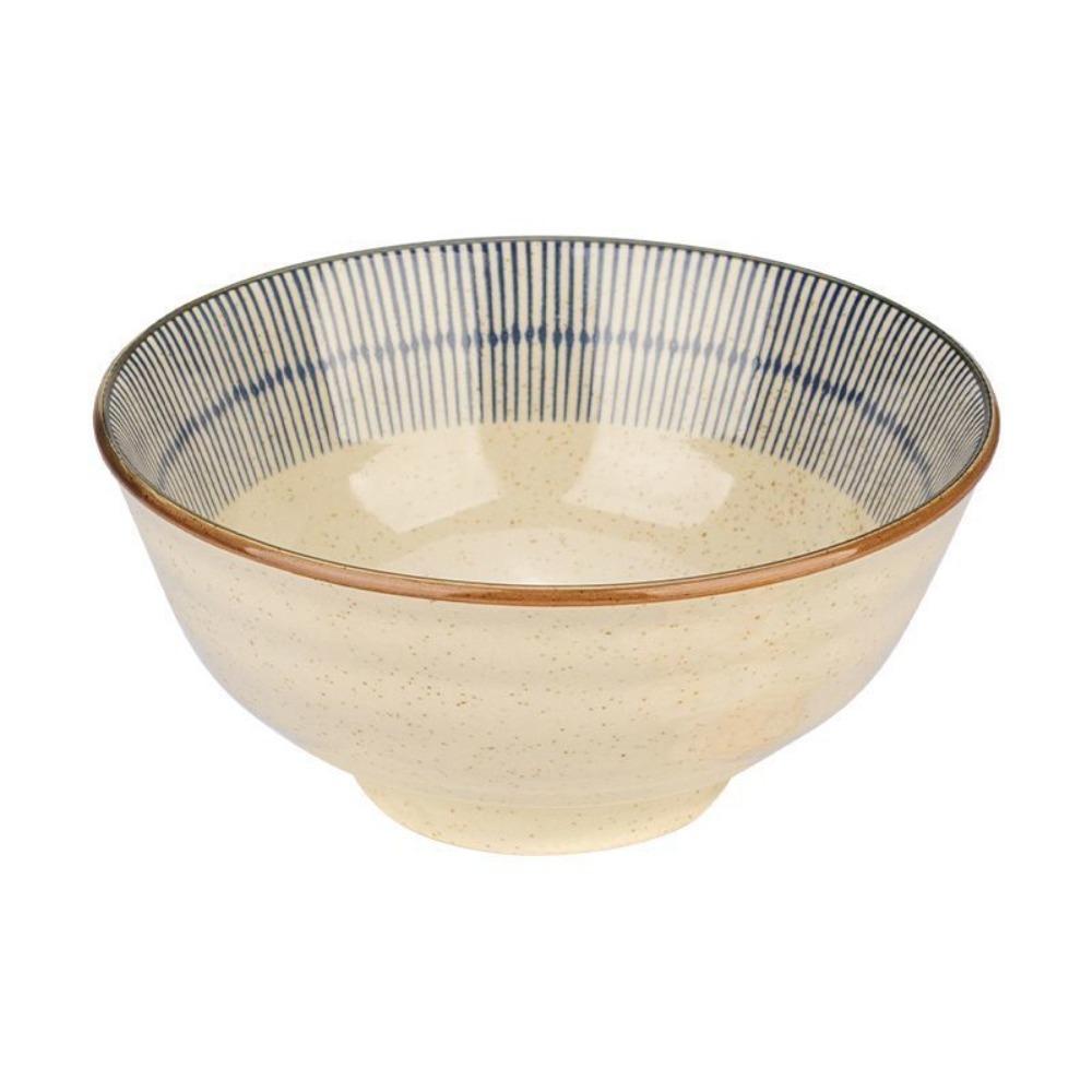 Ceramic Soup Bowl Striped Pattern Rice Bowl Practical Japanese Style Noodles Bowls  Home 1300 ML