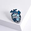 11 Styles Colorful Heart Shaped Enamel Brooches Funny Rose Space Ocean Eye Sea Wave Pattern Ticker Lapel Pins Heartbeat Badge