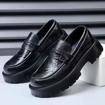 Dicke Unterseite Herren Abendschuhe Leder Herren Handgefertigte Halbschuhe All-Match Herren Freizeitschuhe Aushöhlen Herren Slipper Hochzeitsschuhe