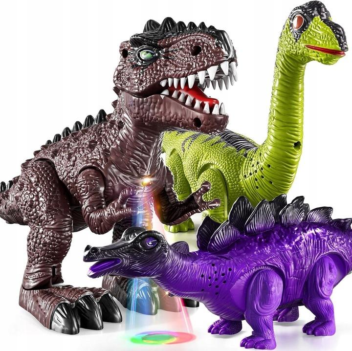 Dinozaury T-Rex Zabawka Świeci Ryczy Chodzi Interaktywny Realistyczny